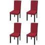 Straight elastic chair cover 4 units burgundy by vidaXL, Covers - Ref: Foro24-131420, Price: 16,92 €, Discount: %