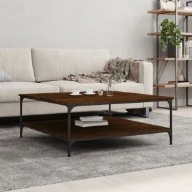 Mesa de centro madera de ingeniería marrón roble 100x100x40 cm de vidaXL, Mesas de centro - Ref: Foro24-832847, Precio: 84,10...