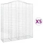 Gabion baskets 5 pcs arc shape iron 200x50x220/240 cm by vidaXL, Pots and planters - Ref: Foro24-3145769, Price: 781,26 €, Di...
