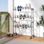 Schuhregal mit Rollen silber 66x27x100 cm von vidaXL, Schuhregale und Schuhorganisatoren - Ref: Foro24-344371, Preis: 52,14 €...