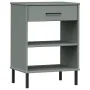 Console cabinet metal legs solid pine wood gray OSLO by vidaXL, Side tables - Ref: Foro24-351001, Price: 46,88 €, Discount: %
