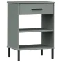 Konsolenschrank, Metallbeine, massives Kiefernholz, grau OSLO von vidaXL, Seitentische - Ref: Foro24-351001, Preis: 47,52 €, ...