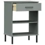 Konsolenschrank, Metallbeine, massives Kiefernholz, grau OSLO von vidaXL, Seitentische - Ref: Foro24-351001, Preis: 47,52 €, ...