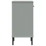 Console cabinet metal legs solid pine wood gray OSLO by vidaXL, Side tables - Ref: Foro24-351001, Price: 46,88 €, Discount: %