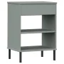 Console cabinet metal legs solid pine wood gray OSLO by vidaXL, Side tables - Ref: Foro24-351001, Price: 46,88 €, Discount: %
