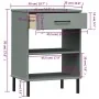 Console cabinet metal legs solid pine wood gray OSLO by vidaXL, Side tables - Ref: Foro24-351001, Price: 46,88 €, Discount: %