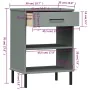 Konsolenschrank, Metallbeine, massives Kiefernholz, grau OSLO von vidaXL, Seitentische - Ref: Foro24-351001, Preis: 47,52 €, ...