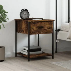 Smoked oak engineered wood bedside table 44x45x58 cm by vidaXL, Nightstands - Ref: Foro24-825847, Price: 40,10 €, Discount: %