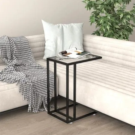 Transparent glass computer side table 50x35x65 cm by vidaXL, Side tables - Ref: Foro24-331649, Price: 42,29 €, Discount: %