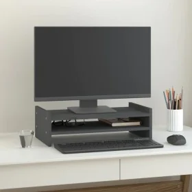 Solid pine wood monitor stand grey 50x27x15 cm by vidaXL, Computer bases and risers - Ref: Foro24-814021, Price: 26,23 €, Dis...