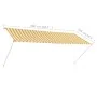 Einziehbare Markise 300x150 cm gelb und weiß von vidaXL, Markisen - Ref: Foro24-143755, Preis: 61,98 €, Rabatt: %