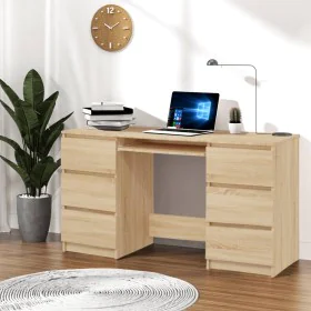 Schreibtisch aus Sonoma-Eichensperrholz, 140 x 50 x 77 cm von vidaXL, Schreibtische - Ref: Foro24-800813, Preis: 144,40 €, Ra...
