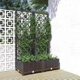 Planter with trellis PP black 80x40x121.5 cm by vidaXL, Pots and planters - Ref: Foro24-318270, Price: 68,34 €, Discount: %