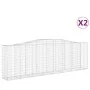 Gabion baskets 2 pcs arc shape iron 400x50x120/140 cm by vidaXL, Pots and planters - Ref: Foro24-3145969, Price: 407,08 €, Di...