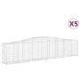 Gabion baskets 5 units, arched shape, iron, 400x50x80/100 cm by vidaXL, Pots and planters - Ref: Foro24-3145946, Price: 769,3...