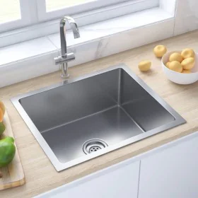Handgefertigte Küchenspüle aus Edelstahl von vidaXL, Sinkt - Ref: Foro24-51502, Preis: 101,29 €, Rabatt: %