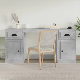 Betongrauer Sperrholzschreibtisch mit Schrank von vidaXL, Schreibtische - Ref: Foro24-3185331, Preis: 135,46 €, Rabatt: %
