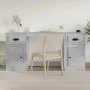 Betongrauer Sperrholzschreibtisch mit Schrank von vidaXL, Schreibtische - Ref: Foro24-3185331, Preis: 135,45 €, Rabatt: %