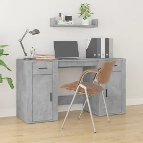 Betongrauer Sperrholzschreibtisch mit Schrank von vidaXL, Schreibtische - Ref: Foro24-3185435, Preis: 152,76 €, Rabatt: %