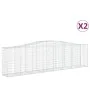 Gabion baskets 2 pcs arc shape iron 400x50x100/120 cm by vidaXL, Pots and planters - Ref: Foro24-3145956, Price: 325,99 €, Di...