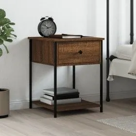 Mesita de noche madera de ingeniería marrón roble 44x45x58 cm de vidaXL, Mesitas de noche - Ref: Foro24-825851, Precio: 41,13...