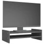 Soporte de monitor madera maciza de pino gris 50x27x15 cm de vidaXL, Bases y elevadores para ordenadores - Ref: Foro24-814021...