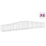 Gabion baskets 6 pcs arch shape iron 400x50x40/60 cm by vidaXL, Pots and planters - Ref: Foro24-3145921, Price: 633,07 €, Dis...