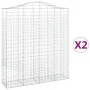 Gabion baskets 2 units, arched shape, iron, 200x50x220/240 cm by vidaXL, Pots and planters - Ref: Foro24-3145766, Price: 301,...