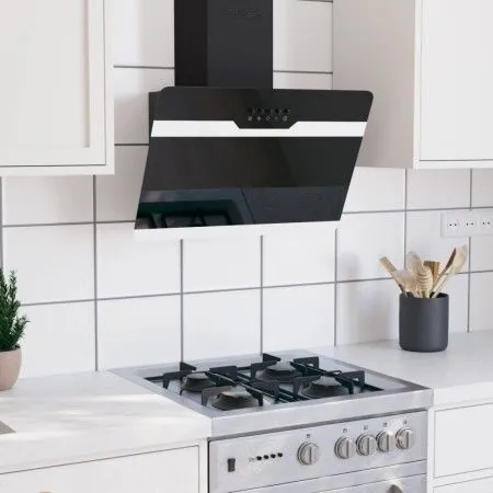 Steel and black tempered glass wall extractor hood 60 cm by vidaXL, Extractors - Ref: Foro24-51667, Price: 143,12 €, Discount: %
