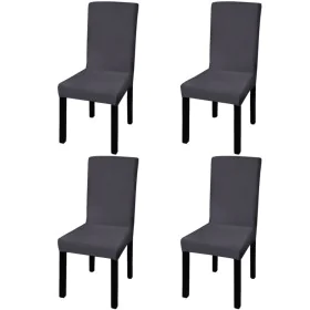 Straight elastic chair cover 4 units anthracite gray by vidaXL, Covers - Ref: Foro24-131425, Price: 18,73 €, Discount: %