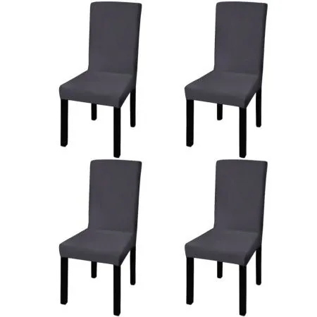 Gerader elastischer Stuhlbezug 4 Einheiten anthrazitgrau von vidaXL, Abdeckungen - Ref: Foro24-131425, Preis: 18,73 €, Rabatt: %