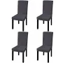 Gerader elastischer Stuhlbezug 4 Einheiten anthrazitgrau von vidaXL, Abdeckungen - Ref: Foro24-131425, Preis: 18,73 €, Rabatt: %