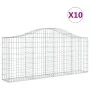 Gabion baskets 10 units, arched shape, iron, 200x30x80/100 cm by vidaXL, Pots and planters - Ref: Foro24-3145417, Price: 688,...
