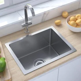 Handgefertigte Küchenspüle aus Edelstahl von vidaXL, Sinkt - Ref: Foro24-51506, Preis: 82,61 €, Rabatt: %