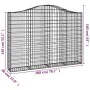 Gabion baskets 5 pcs arch shape iron 200x30x140/160 cm by vidaXL, Pots and planters - Ref: Foro24-3145475, Price: 504,68 €, D...