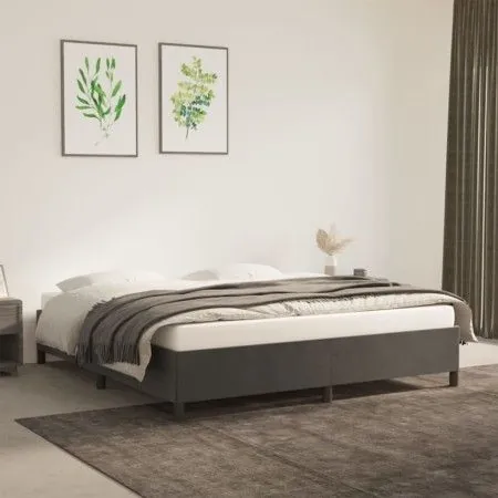 Dunkelgrauer Samtbettrahmen 180x200 cm von vidaXL, Betten und Lattenroste - Ref: Foro24-347337, Preis: 134,19 €, Rabatt: %