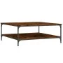 Mesa de centro madera de ingeniería roble ahumado 100x100x40 cm de vidaXL, Mesas de centro - Ref: Foro24-832845, Precio: 89,4...