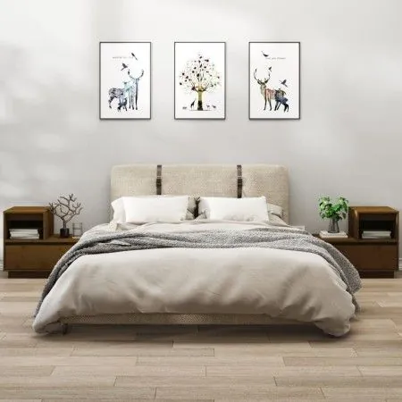Mesitas de noche 2 uds madera de pino marrón miel 60x34x51 cm de vidaXL, Mesitas de noche - Ref: Foro24-814381, Precio: 78,64...