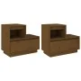 Mesitas de noche 2 uds madera de pino marrón miel 60x34x51 cm de vidaXL, Mesitas de noche - Ref: Foro24-814381, Precio: 78,64...