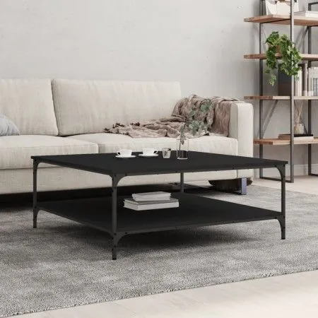 Black engineered wood coffee table 100x100x40 cm by vidaXL, Coffee table - Ref: Foro24-832843, Price: 82,17 €, Discount: %