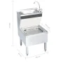 Fregadero lavamanos comercial de pie con grifo acero inoxidable de vidaXL, Fregaderos - Ref: Foro24-51116, Precio: 374,36 €, ...