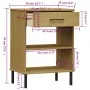 Console cabinet with metal legs made of solid brown pine wood OSLO by vidaXL, Side tables - Ref: Foro24-351000, Price: 44,52 ...