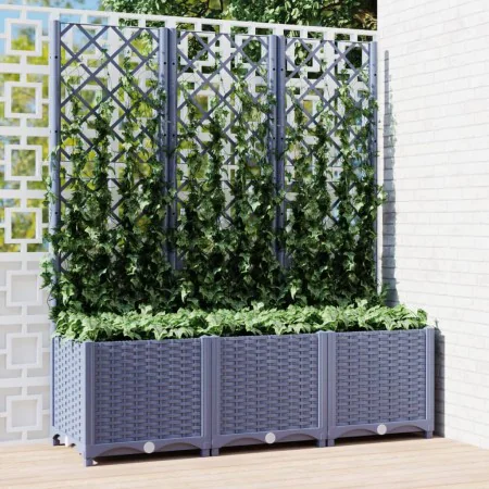 Planter with trellis PP dark gray 120x40x136 cm by vidaXL, Pots and planters - Ref: Foro24-318253, Price: 97,31 €, Discount: %