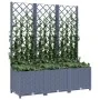 Jardinera con enrejado PP gris oscuro 120x40x136 cm de vidaXL, Maceteros y jardineras - Ref: Foro24-318253, Precio: 97,31 €, ...