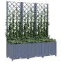 Planter with trellis PP dark gray 120x40x136 cm by vidaXL, Pots and planters - Ref: Foro24-318253, Price: 97,31 €, Discount: %