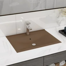 Luxury washbasin with ceramic faucet 60x46 cm matte cream by vidaXL, Sinks - Ref: Foro24-147029, Price: 74,86 €, Discount: %