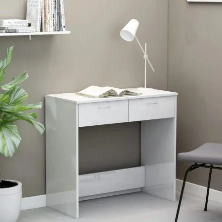 Schreibtisch aus glänzend weißem Sperrholz, 80 x 40 x 75 cm von vidaXL, Schreibtische - Ref: Foro24-801361, Preis: 76,94 €, R...