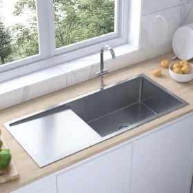 Handgefertigte Küchenspüle aus Edelstahl von vidaXL, Sinkt - Ref: Foro24-51526, Preis: 275,32 €, Rabatt: %