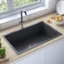 Handgefertigtes Spülbecken aus schwarzem Edelstahl von vidaXL, Sinkt - Ref: Foro24-51517, Preis: 155,85 €, Rabatt: %
