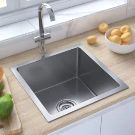Handgefertigte Küchenspüle aus Edelstahl von vidaXL, Sinkt - Ref: Foro24-51500, Preis: 75,46 €, Rabatt: %